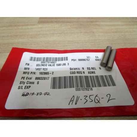 Target Rock 102865-2 Solenoid Valve Pins 1028652 (Pack of 2)