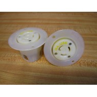 Hubbell HBL4715C Insulgrip Flanged Receptacle (Pack of 2) - New No Box
