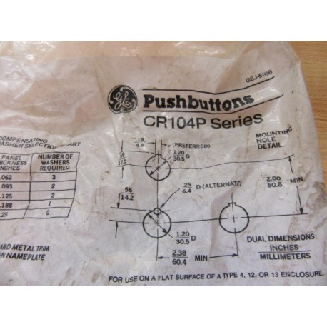 General Electric CR104P Red Button