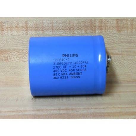 Philips 120640-7 Capacitor 3186GD272T400DPA2 Blue - New No Box