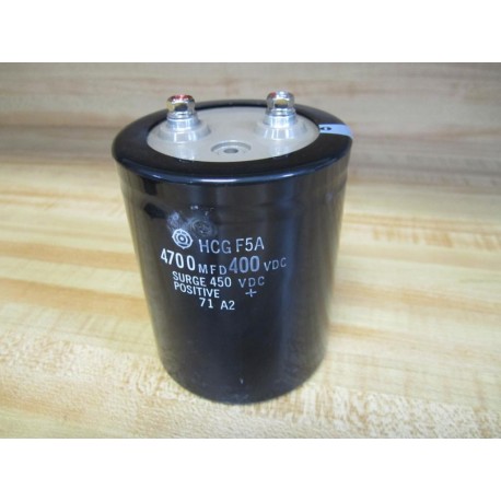 Hitachi HCG F5A Capacitor HCGF5A 4700 MFD 400VDC - Used