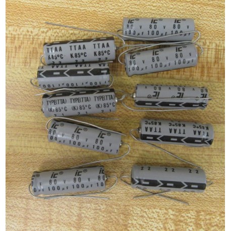 Illinois Capacitor TTAA IC Capacitor 100UF 80V (Pack of 10) - New No Box