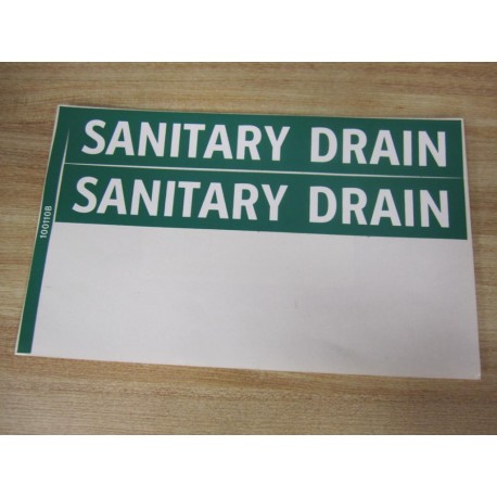 Lab Safety Supply 7047B Sanitary Drain Labels 2 Labels - New No Box