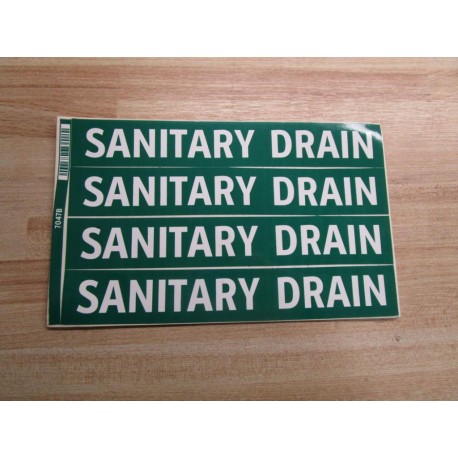 Lab Safety Supply 7047B Sanitary Drain Labels - New No Box