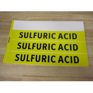 Lab Safety Supply 100121B Sulfuric Acid Sign 3 Labels - New No Box