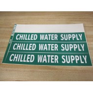 Lab Safety Supply 18182B Chilled Water Supply Sign 3 Labels - New No Box