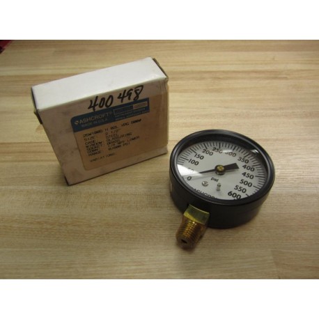 Ashcroft 25W1005-H-02L-XRG-600 Pressure Gauge 25W1005-H-02L