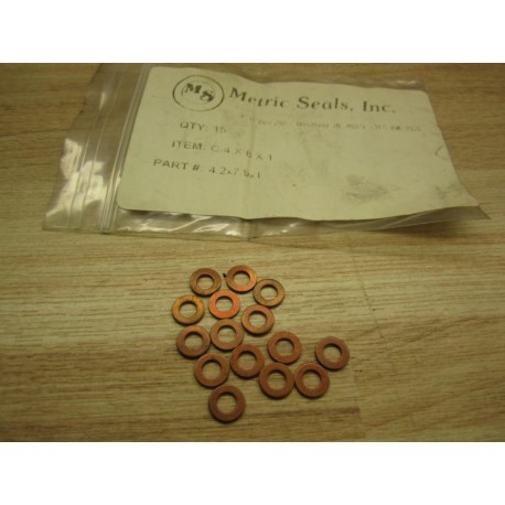 Metric Seals C-4X8X1 Copper Ring (Pack of 15)
