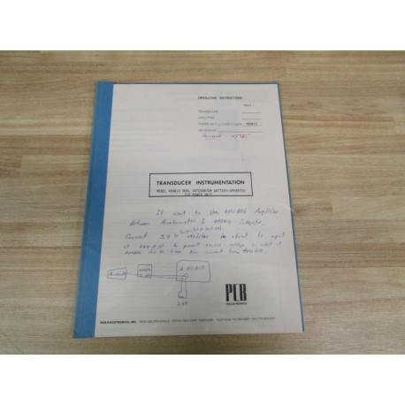 PCB 480A10 Manual For Transducer - Used