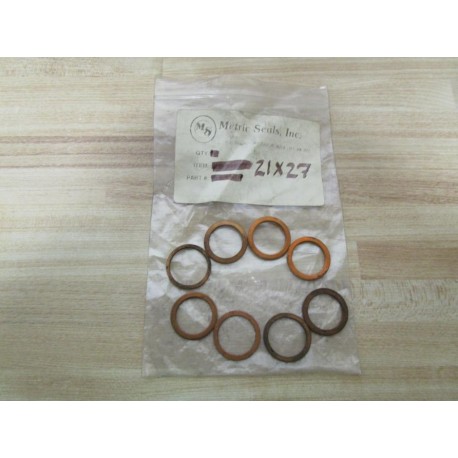 Metric Seals 21X27 Copper Ring (Pack of 8)