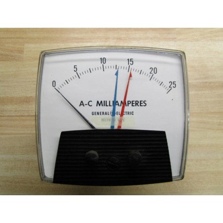 General Electric 50-197430FAZZ2 Meter A-C Millamperes 0-25 - Used