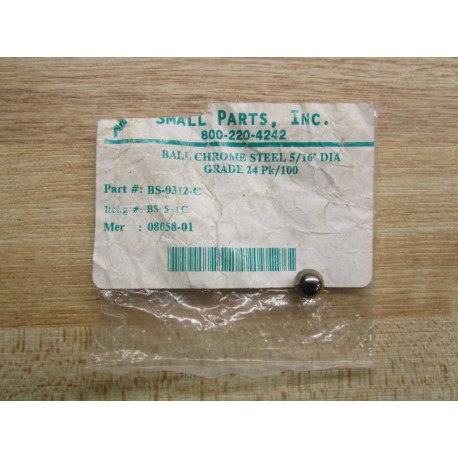 Small Parts BS-0312-C Ball Bearing Chrome 516" Dia. (Pack of 75) - New No Box