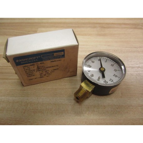 Ashcroft 20W1005-H-02L-30-VAC Vacuum Gauge 0-30 in. Hg vac 0-30PSI