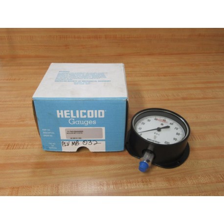 Helicoid F4D1E9A000000 Pressure Gauge 0-100 PSI