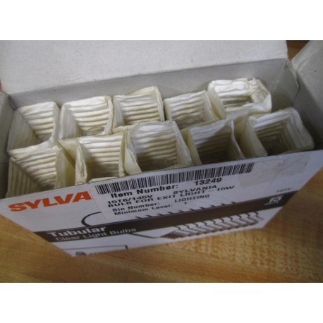 Sylvania 15T6-145V Tubular Clear Light Bulbs 18078 (Pack of 10)