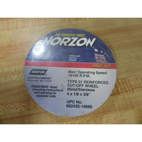 Norton 66243510680 Cut-Off Wheel 4" x 18" x 38" (Pack of 5)