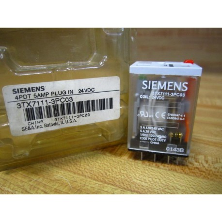 Siemens 3TX7111-3PC03 Relay 3TX71113PC03 5A-120240VAC