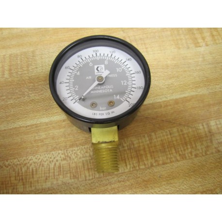 Graco 10-200 10200 Air Pressure Gauge - Range: LBS Per SQ IN - New No Box