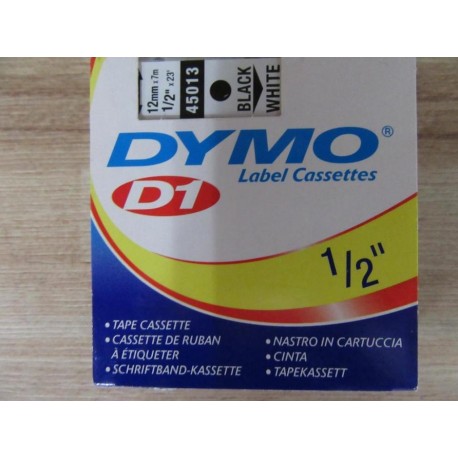 Dymo 45013 Label Cassette White Tape Black Print