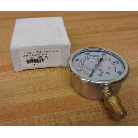 Dynamic Fluid CF1P-040A Gauge CF1P040A 0-600PSI