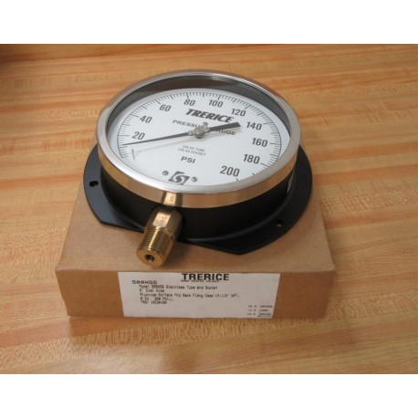 Trerice 500XGG Pressure Gauge 6" 0-200 PSI