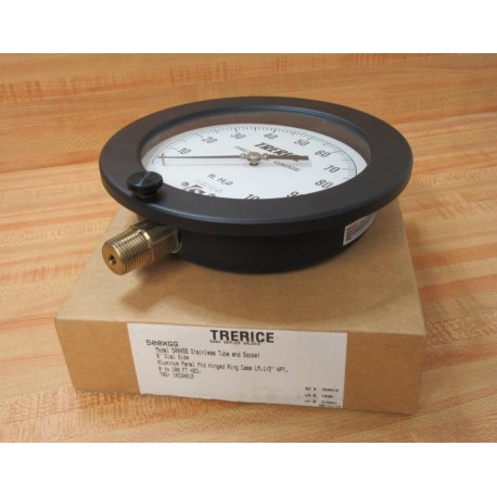 Trerice 500XGG Pressure Gauge 6" 0-100 FT H20