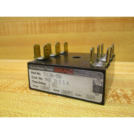 SSAC TS120A-850 Solid State Timer TS120A850 1 SEC10A - Used