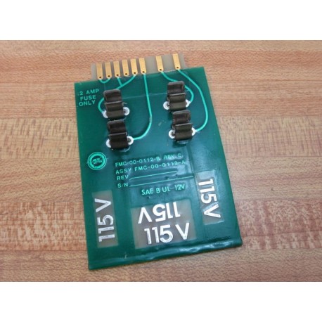 Micro Motion FMC-00-0112-B Fuse Board FMC000112B Rev.C wo Fuses - Used