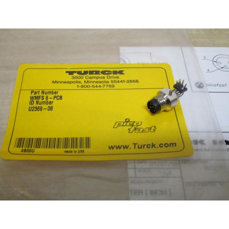Turck WMFS 6-PCB U2369-08 Receptacle WMFS6PCB