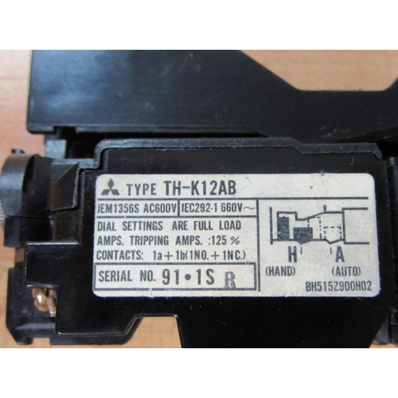 Details about   MITSUBISHI TH-K12AB KD OVERLOAD RELAY USED * 