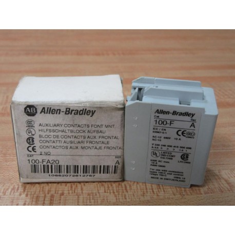 Allen Bradley 100-FA20 Auxiliary Contact 100FA20 Series A