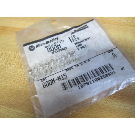 Allen Bradley 800M-N15 Replacement Lamp 800MN15 (Pack of 9) - New No Box