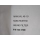 Nordson 274 290 .011" Straight Inline Filter 274290 - New No Box