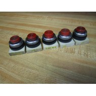 Fuji Electric AH25-E Button AH25E Red (Pack of 5) - Used