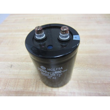Hitachi HCG F5A Capacitor HCGF5A 2200 MFD 400 VDC - Used