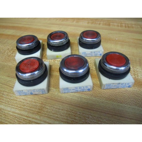 Fuji AH25-F Push Button AH25F Red (Pack of 6) - Used