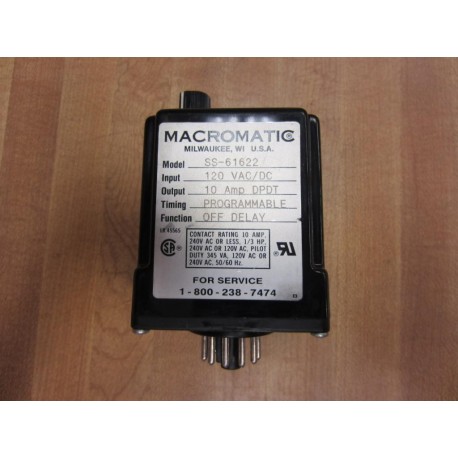 Macromatic SS-61622 Time Delay Relay SS61622 - New No Box