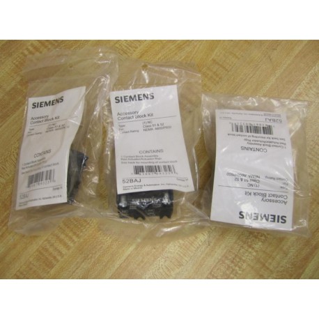 Siemens 52-BAJ Furnas Contact Block 52BAJ (Pack of 3)