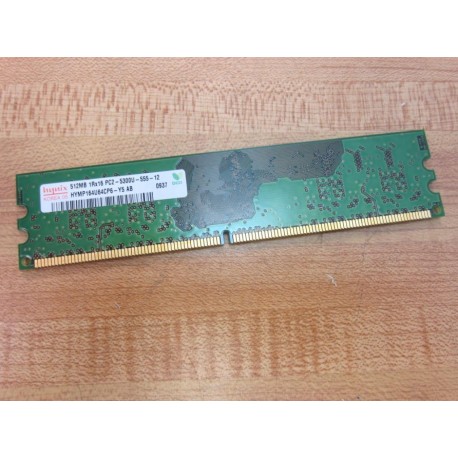 Hynix 512MB 1Rx16 PC2-5300U-555-12 Module HYMP164U64CP6-Y5 AB - Used