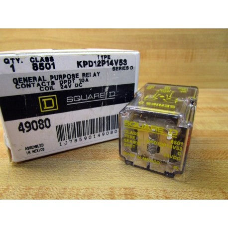 Square D 8501-KPD12P14-V53 Relay 8501KPD12P14V53