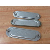 Crouse & Hinds 380 Stamped Steel Conduit Cover (Pack of 3) - New No Box