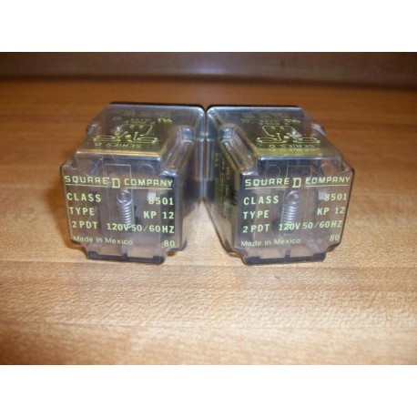Square D 8501-KP12 Relay 8501KP12 120V (Pack of 2) - New No Box