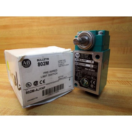 Allen Bradley 802M-AJ1NF Pre-Wired Limit Switch WHead 802MAJ1NF