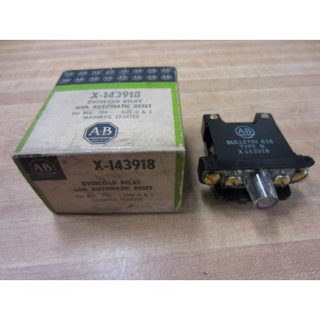 Allen Bradley X-143918 X143918 Overload Relay With Automatic Reset Type B