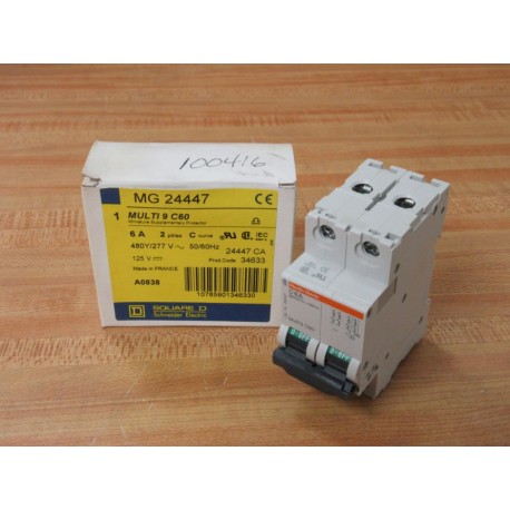 Merlin Gerin 24447 Square D 6A 2P Breaker MG24447 Schneider