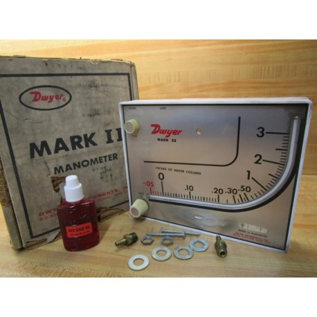 Dwyer DF-483 Mark II Manometer 25 WO Seal Casing