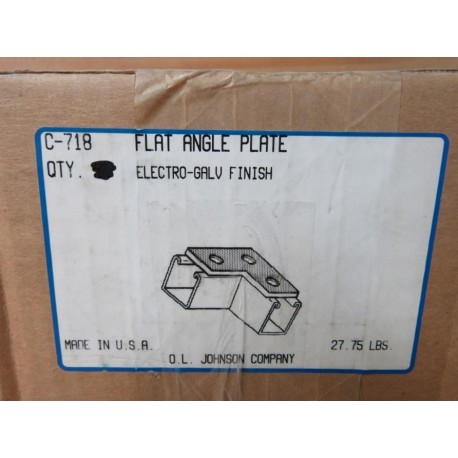 OL Johnson C-718 C718 Flat Angle Plate (Pack of 19)
