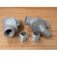 Crouse-Hinds EZS36 1" Hub Sealing Fitting WNipple (Pack of 2) - New No Box