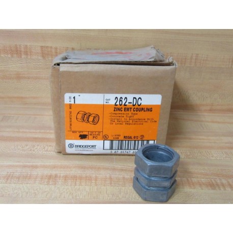 Bridgeport 262-DC 1" Zinc EMT Coupling 262DC (Pack of 9)