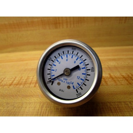 0-200PSI0-14 BAR Gauge 0200PSI014BAR - New No Box